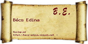 Bécs Edina névjegykártya