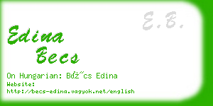 edina becs business card